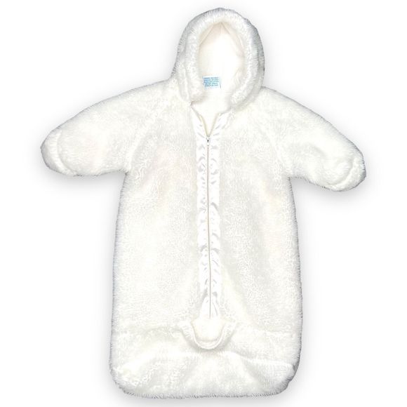 Tot Lines Other - Vintage Baby Bunting Pram Tot Lines White Faux Sheep Sherpa Fur Cozy